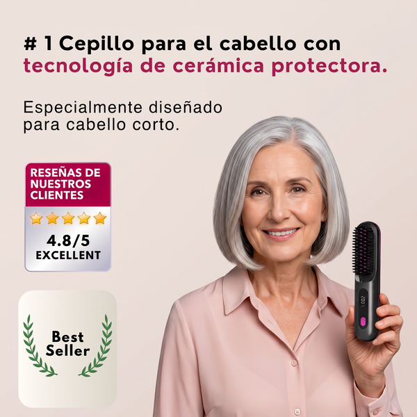Rociella Cepillo alisador inteligente para cabello corto