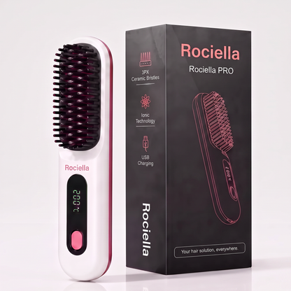 Rociella Cepillo alisador inteligente para cabello corto
