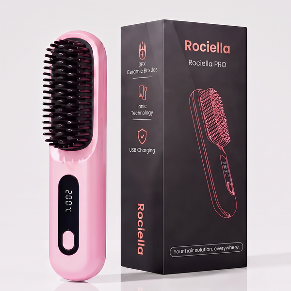 Rociella Cepillo alisador inteligente para cabello corto