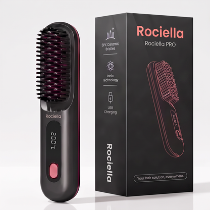Rociella Cepillo alisador inteligente para cabello corto