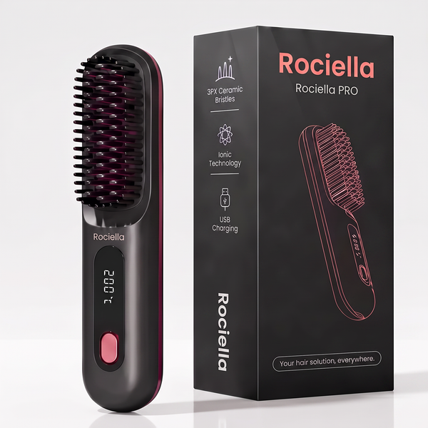 Rociella Cepillo alisador inteligente para cabello corto
