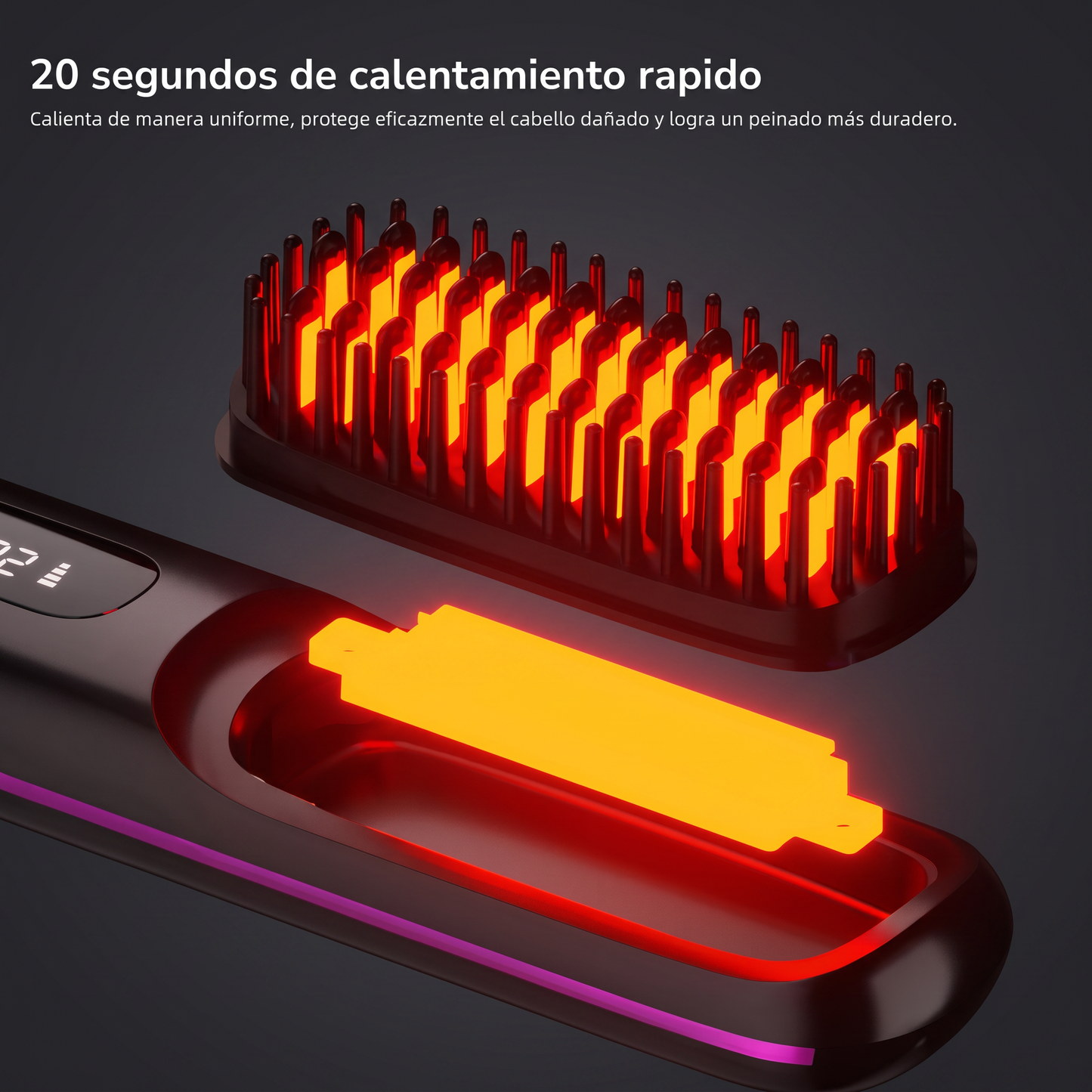 Rociella Cepillo alisador inteligente para cabello corto